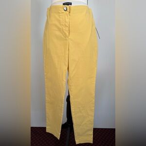Violets & Roses Yellow Mid-Rise Slim Straight Trouser
